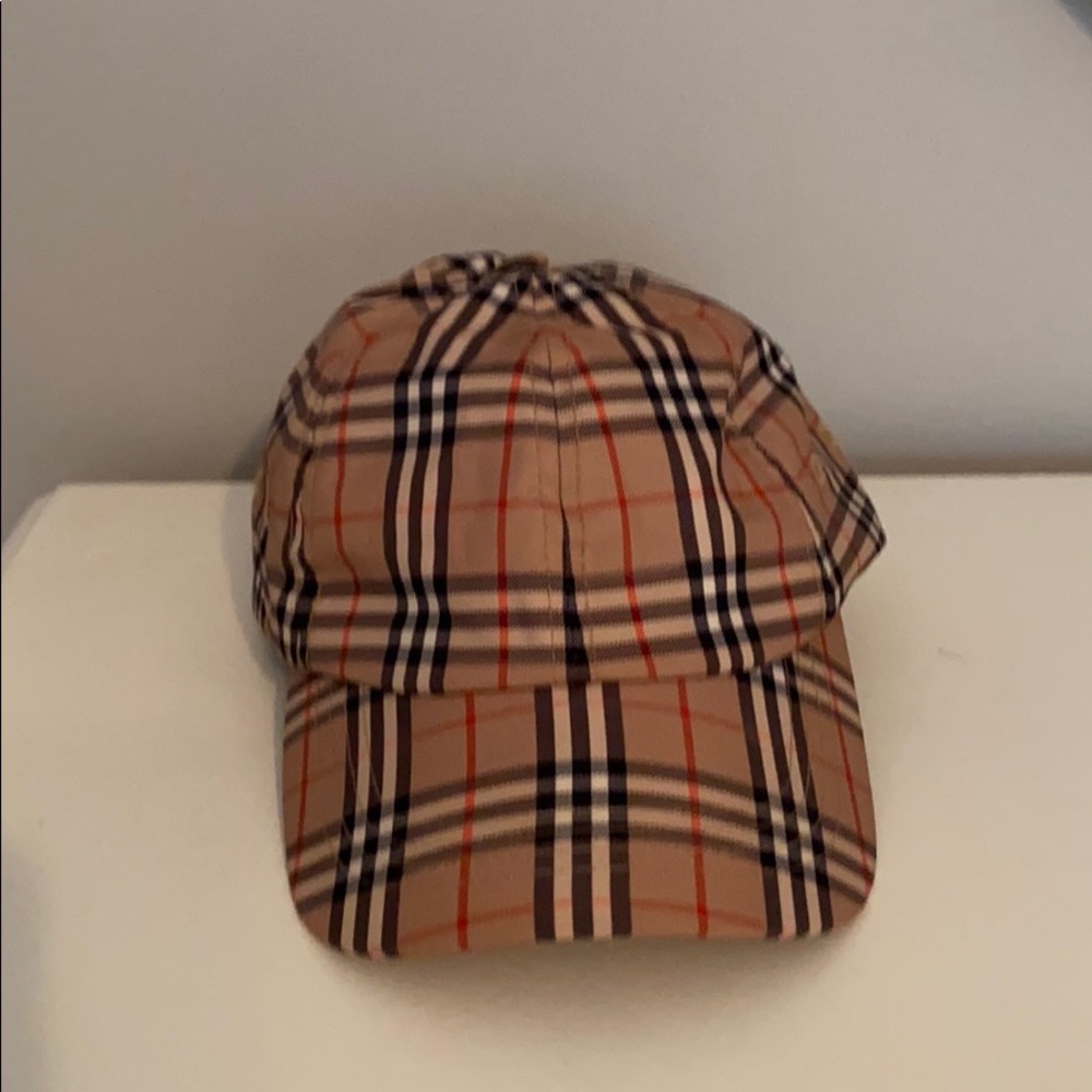 Burberry Golf Khaki Plaid Baseball Cap